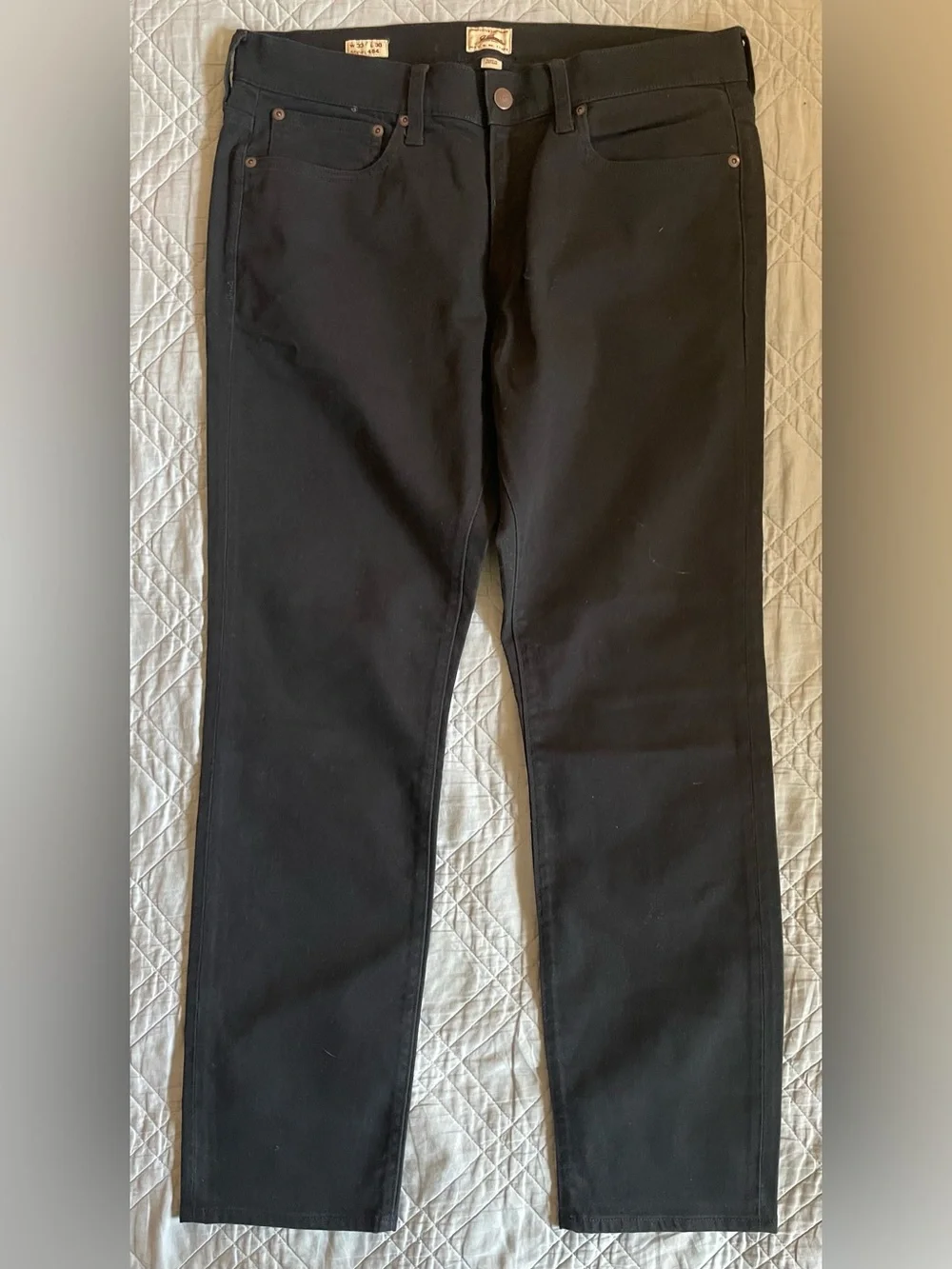 J CREW 484 Slim-fit Bergen five-pocket pant in Black Size 33/30 NWT $118 CH145